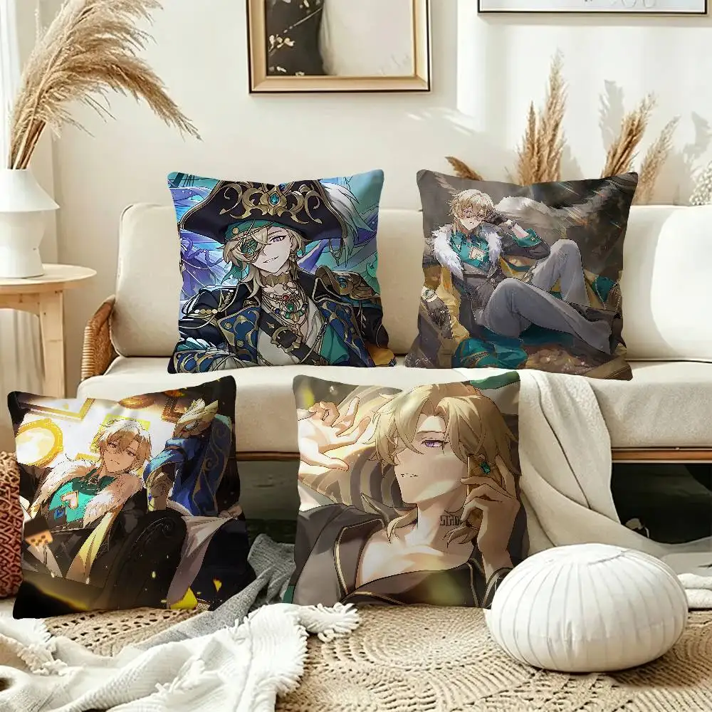 Game Honkai Star Rail aventurine Pillow Cushion Cover Pillowcase Living Room Sofa Home Decor Customized