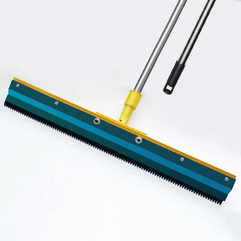 22 Inch 56cm Adjustable Standing Push Blade, Cement Self-Leveling Scraper, Epoxy Floor Bottoming, Flat Mouth, Toothed Blade