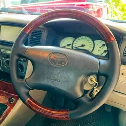 Braid Car Steering Wheel Cover Car Interior for Toyota Corolla 2004 2005 2006 2007 2008 DIY Ultra-thin Peach Wood Grain Leather
