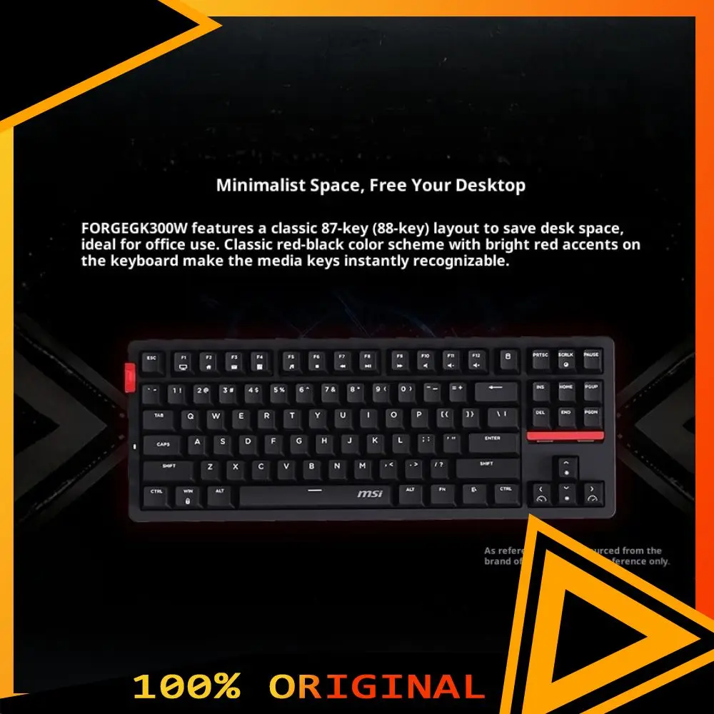 

MSI FORGE GK300W трехрежимная беспроводная механическая клавиатура игровая офисная горячая замена колпачки для клавиш из ПБТ RGB световая прокладка эргономичная клавиатура