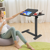 Mobile Lifting Standing Desk Height Adjustable Laptop Office Bedroom Learning Desk Left Desktop 0-60° Tilt