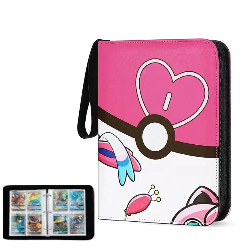 !!! Nueva oferta Anime 400 Uds carpeta de tarjetas sesión fotográfica PU cremallera álbum de fotos titular de carte juguetes para niños carpeta de colección tarjetas de letras