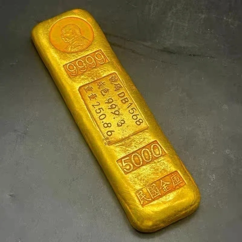 Wenwan Collection Vault Yuan Datou Solid 9999 Thickened Gold Bars Old Objects Rare Gold Nuggets
