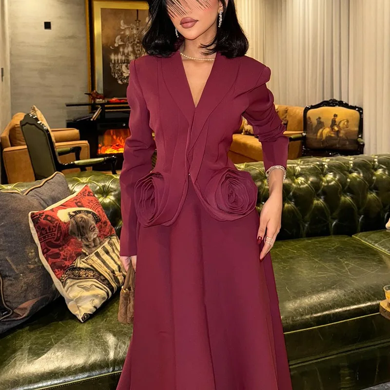 

Элегантный женский костюм-двойка во французском стиле, короткий топ, универсальная юбка, элитная модная осенняя коллекция y2k, новинка 2023 года