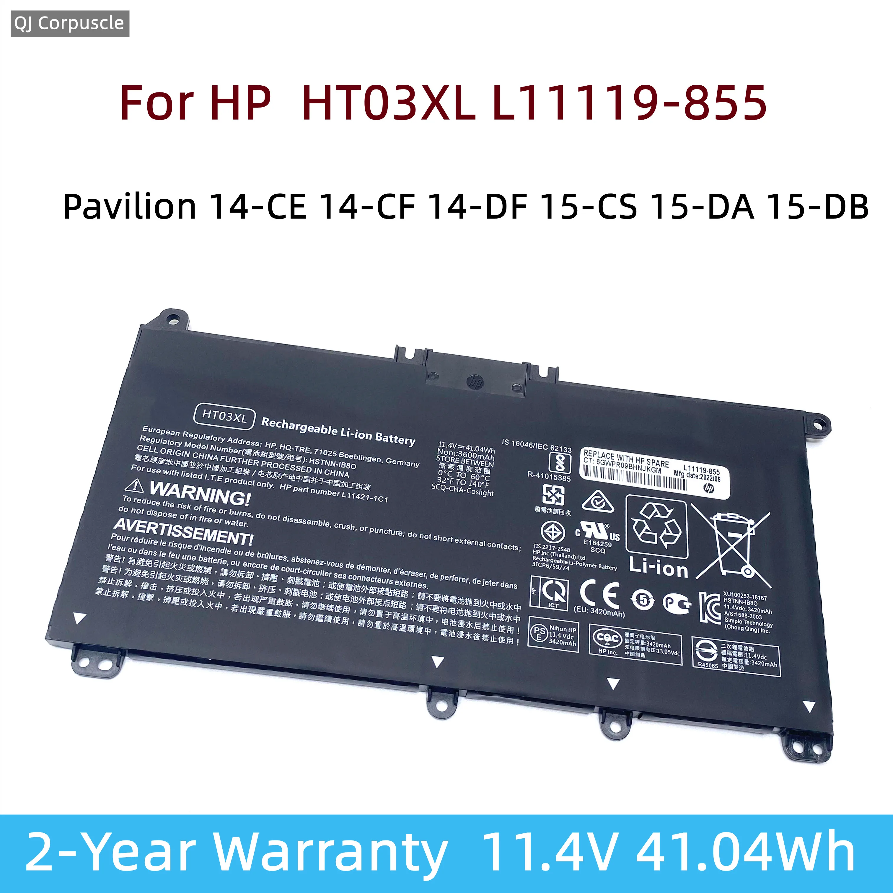 New Original HT03XL L11119-855 Laptop Battery HP Pavilion 14-CE 0025TU 14-CE0034TX 14-CF 14-DF 15-CS 15-DA 15-DB 15-DW 17-by CA