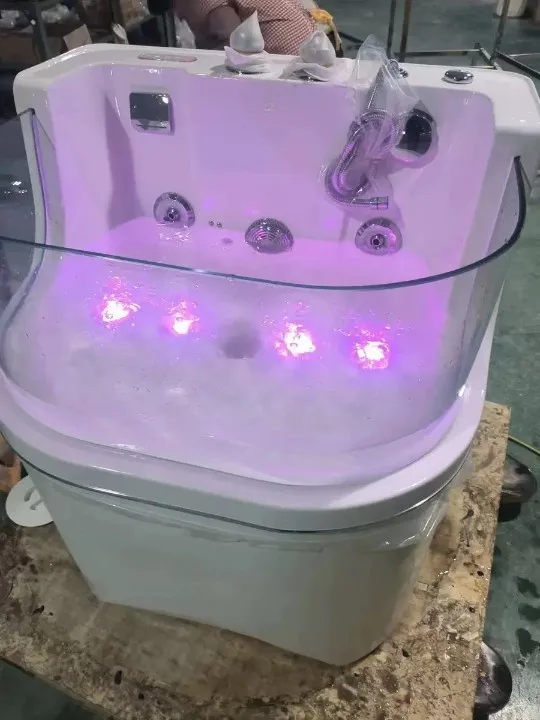 eco-friendly acrylic pet grooming spa tub with ozone and milk bath functions for dogs and cats