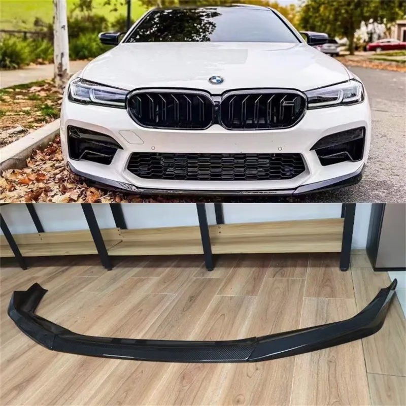 

For BMW F90 M5 2021 2022 ReaI Dry Carbon Fiber Front Lip Front Bumper Lower Lip Under Spoiler Splitter Body Kit