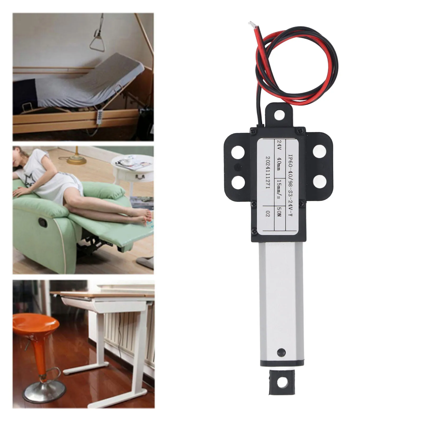 

Electric Linear Actuator Motion Actuator 50N Thrust 40MM Stroke 15mm/s Speed 24V Electric Small Linear Actuator