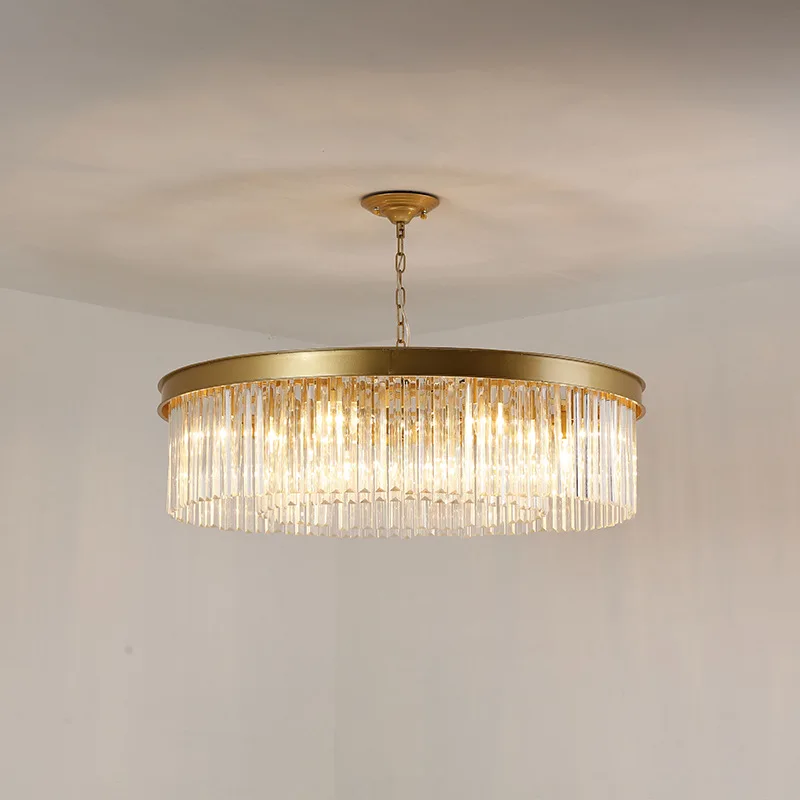 Imagem -02 - Luxo Moderno k9 Lustre de Cristal Ouro Preto Redondo Led Pingente Luz Suspensão Luminária Lâmpada Pendurada para Teto