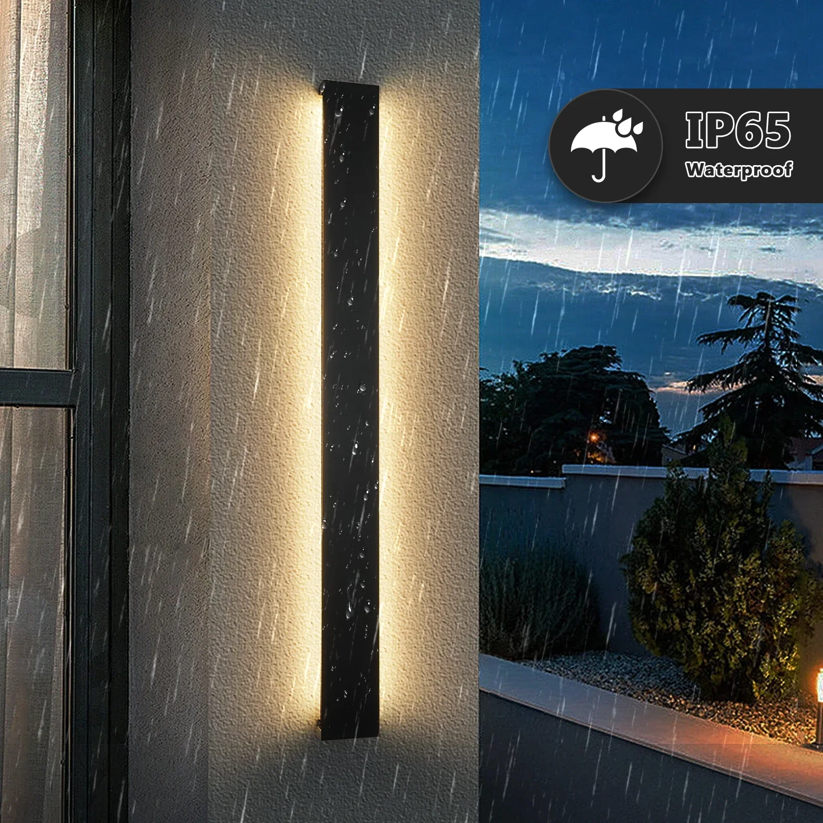 Imagem -02 - Lâmpada Led de Parede Impermeável Moderna 90cm Long Strip Ip65 Wall Lights Luz de Iluminação para Jardim Fence Villa Varanda Home Decor