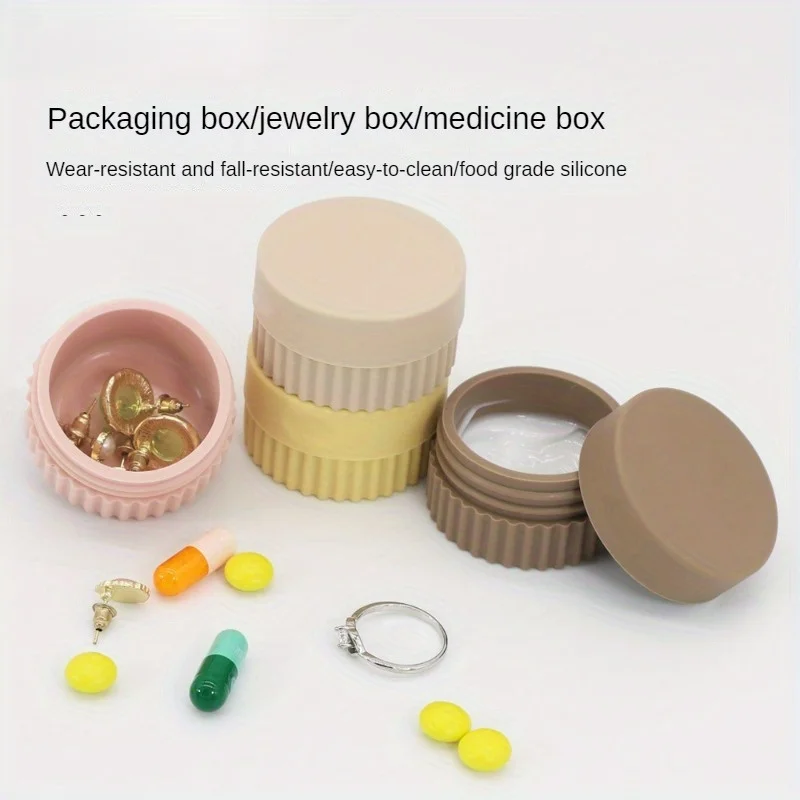

1 шт. герметичный силиконовый дорожный контейнер - портативный менеджера порошка и лекарств, прочная бутылка для лосьона для косметики, ящик для хранения ювелирных изделий