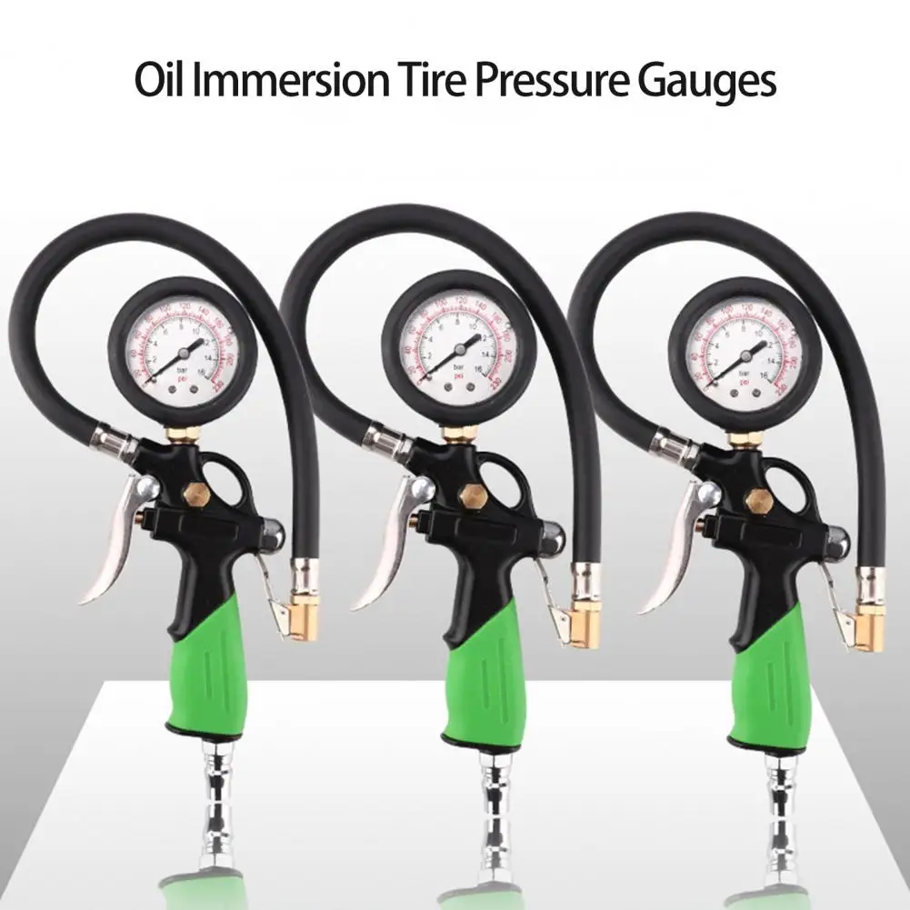 Tire Inflator Gauge  Excellent Dual Scale Display Non-slip Handle  Digital Tire Air Pressure Gauge Workshop Supply