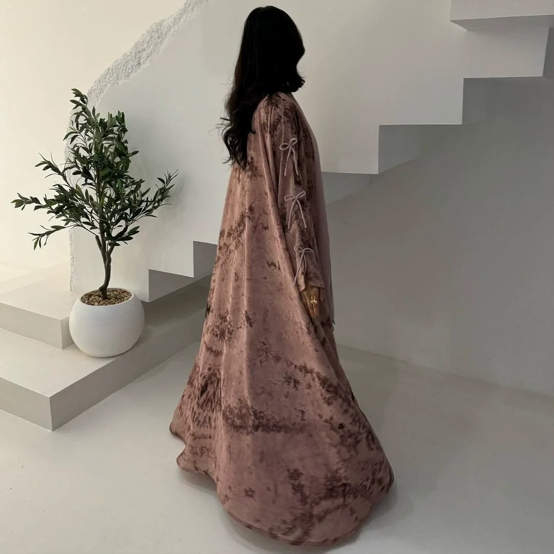 

Ближний Восток Рамадан Скромная модная женская одежда Мусульманский арабский шифоновый принт с платком Комплект из двух предметов Летнее повседневное пальто