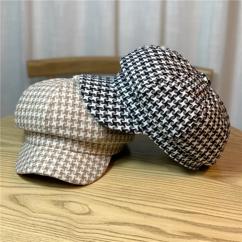 Y2K Beret hat Spring And Autumn Female Painter Bailey Octagonal Duck Tongue Baseball Cap Thousand Bird Style Outdoor Hats