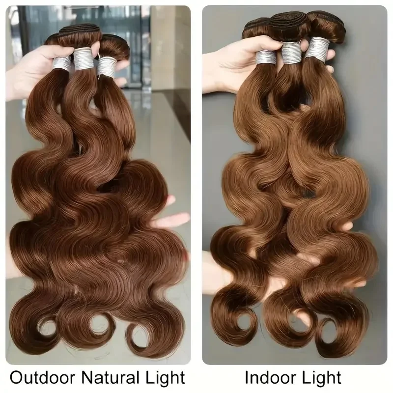 Chocolate Brown Body Wave Human Hair Bundles 10