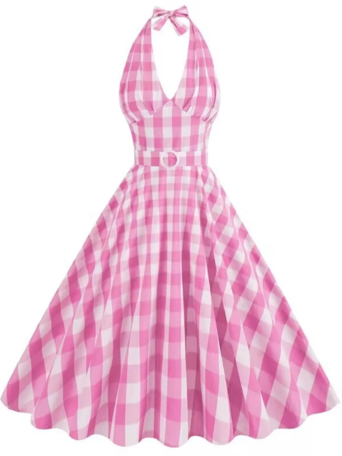 Retro V-Ne Plaid Ha…