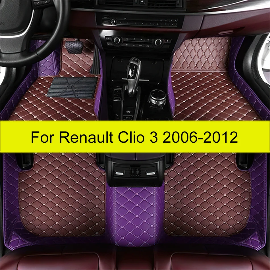 

Автомобильные коврики для Renault Clio 3 2006 ~ 2012, Автомобильный Центр прямых поставок, аксессуары для интерьера, кожаные коврики, накладки для ног