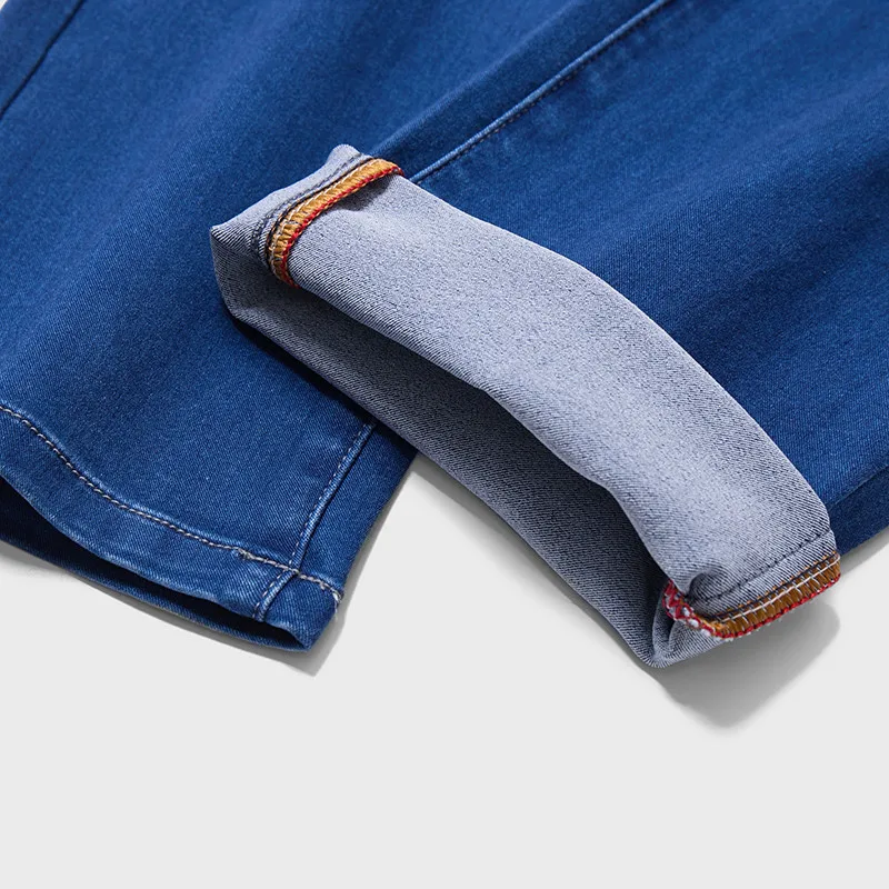 2023 Frühling Herren Jeans blau gerade Rohr lose Lastizität lässig große Herren hose Baumwolle Arbeits hose Cargo hose 30-40