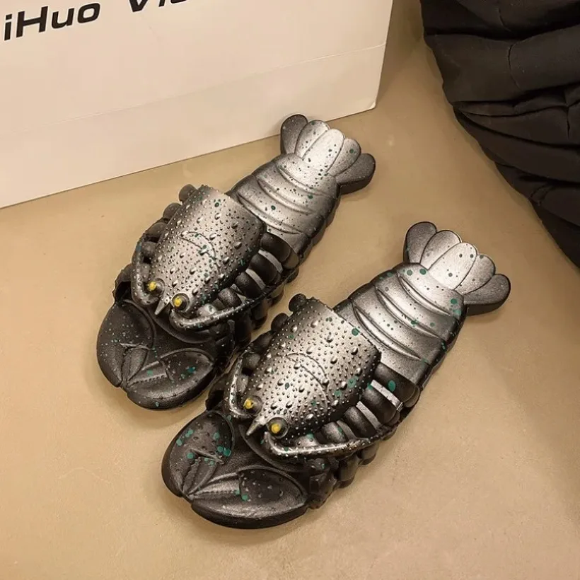 

Тапочки-лобстеры на Хэллоуин, летние шлепанцы с облаками, забавные шлепанцы для мужчин и женщин, нескользящие повседневные пляжные сандалии для дома и улицы 2025 ﻿