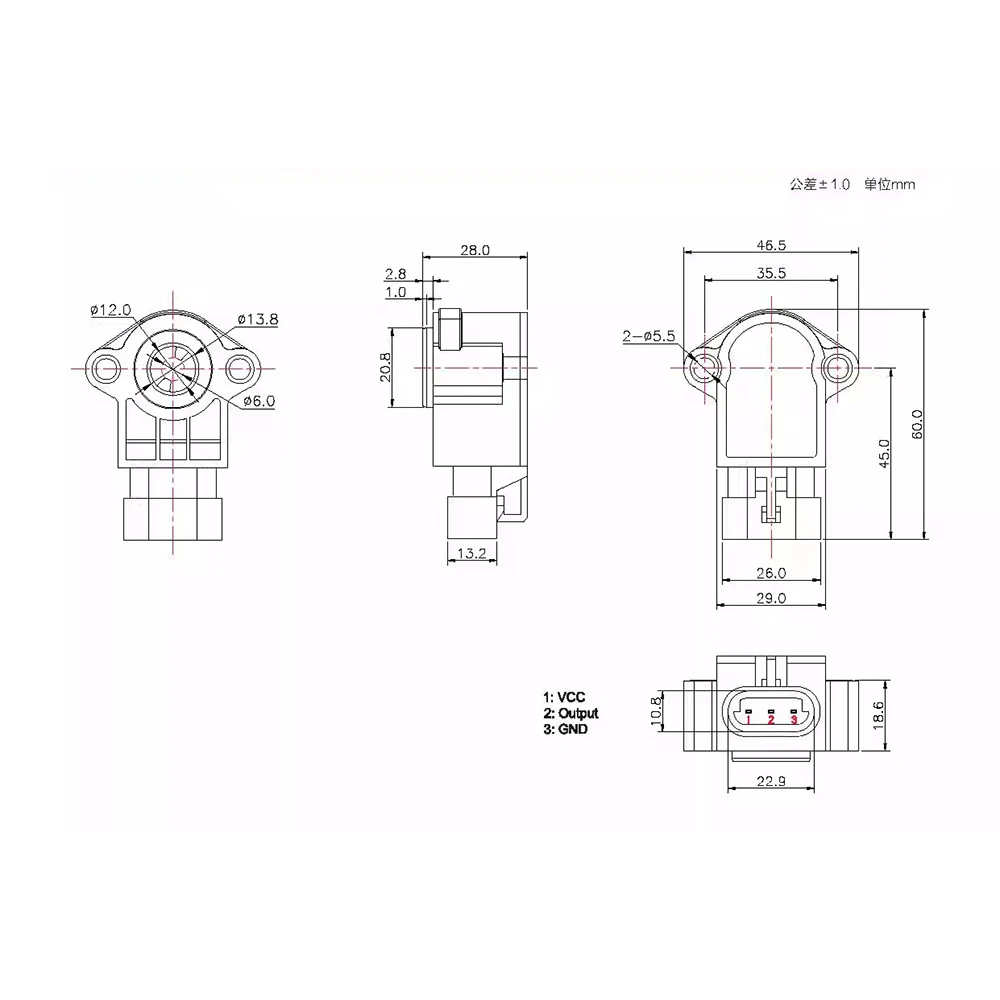 High-Precision Non-Contact Rotary Angle Sensor Module – 5V DC, IP67