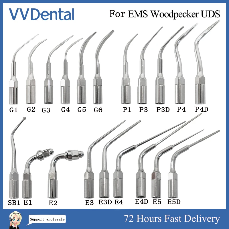 VVDental Outlet Store Dental Ultrasonic Scaler Tips Compatible With EMS / Woodpecker UDS Dental Teeth Whitenig Scaling Tool