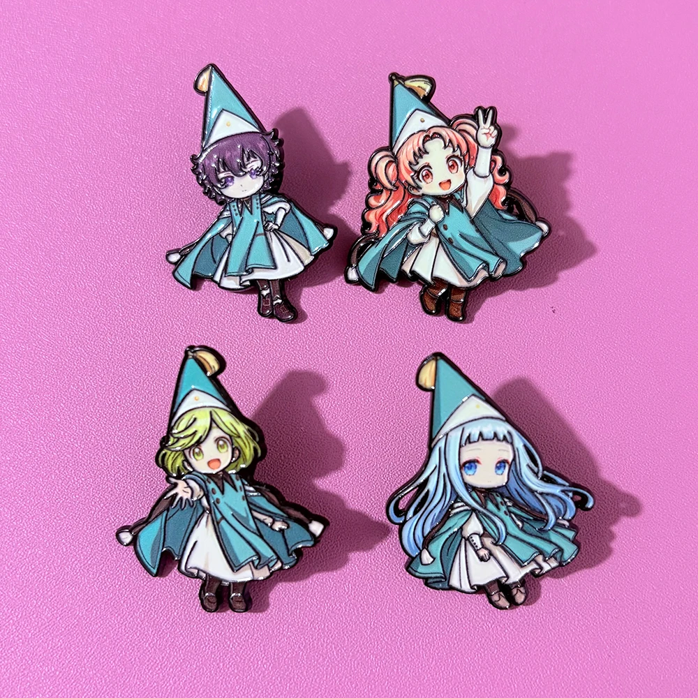 4pcs/set Anime Witch Hat Atelier Enamel Pin Coco Agott Tetia Richeh Brooch Lapel Pins Metal Badge Backpack Decor Props Fans Gift