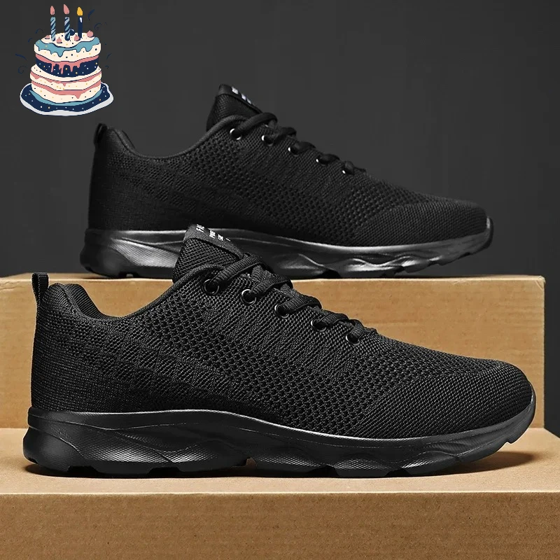 

New Men's Shoes Breathable Casual Sneakers Summer White Black Running Shoes Lightweight Soft Sport Shoe Women Male