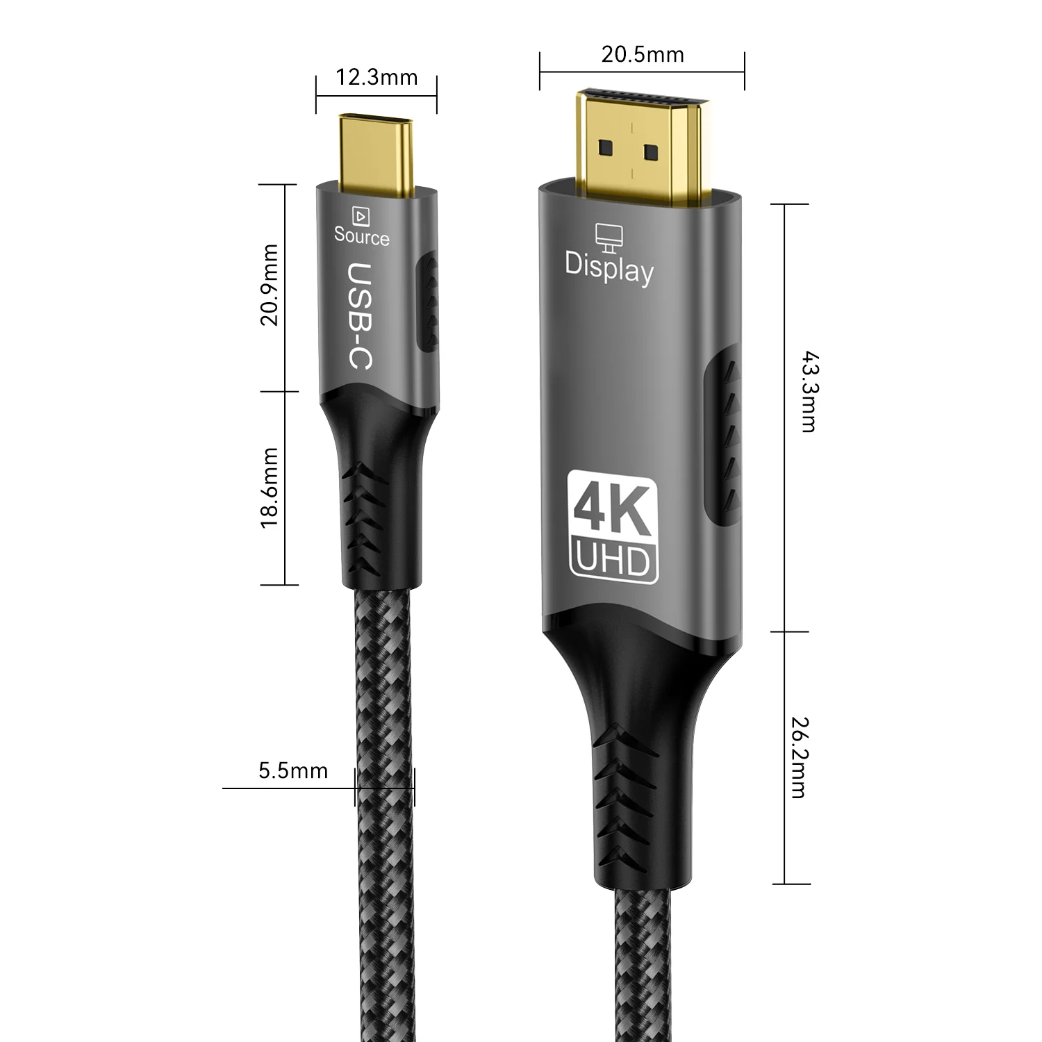 4K@60Hz USB C to HDMI 2.0 Adapter 2K@120Hz Thunderbolt 3/4 Compatible for MacBook, iPad Pro - 4K HDMI Converter for TV/Monitor
