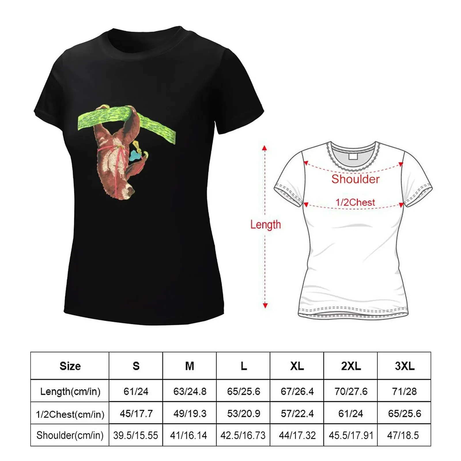 Ropedart Sloth T-Shirt summer clothes Female clothing workout t shirts for Women