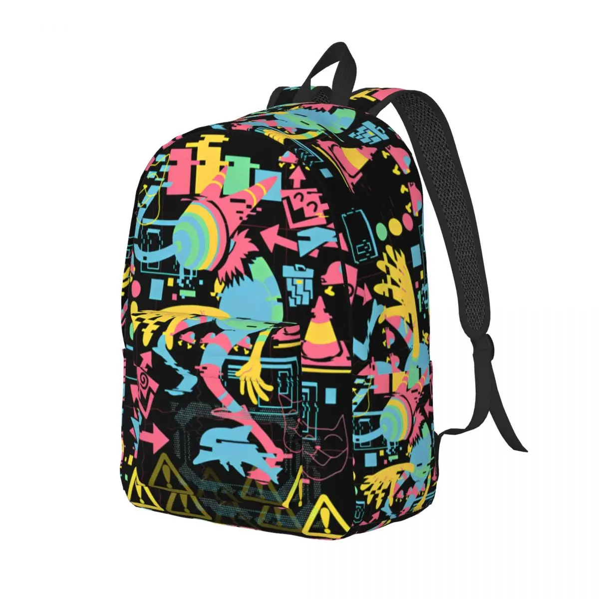 Deltarune Glitchcore Spamton Backpack Men Women Student Work Daypack Surreal Kromer Chaos Laptop Computer Shoulder Bag Durable
