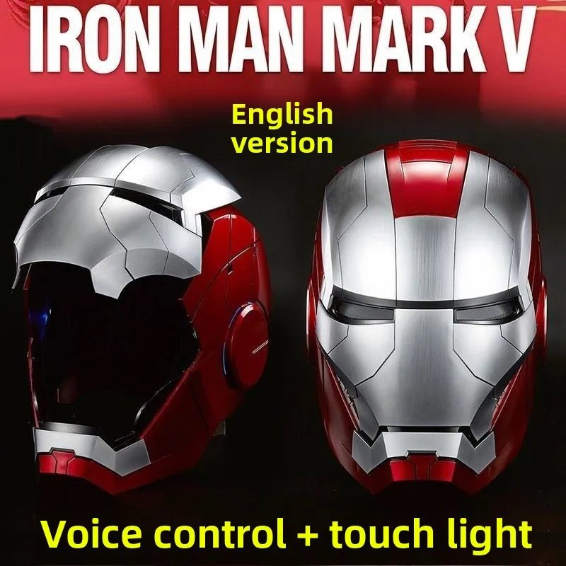 Iron Man MK5 Helmet Jarvis Voice Control LED Light Electric Open Close 1:1 Wearable Cosplay Mask Halloween Party Gift view 3