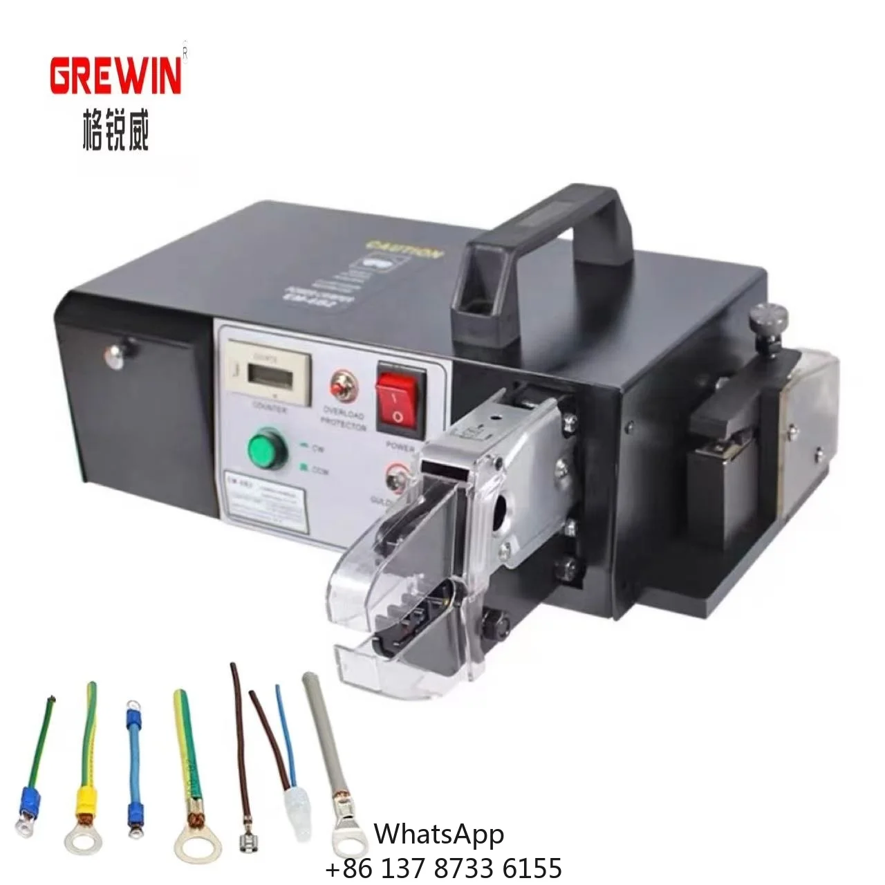 Electric Cable Crimping Tool Semi Automatic Cable Cut, Strip, Terminal Crimping Machine GRW-6B2BC For Isolation Terminal Press
