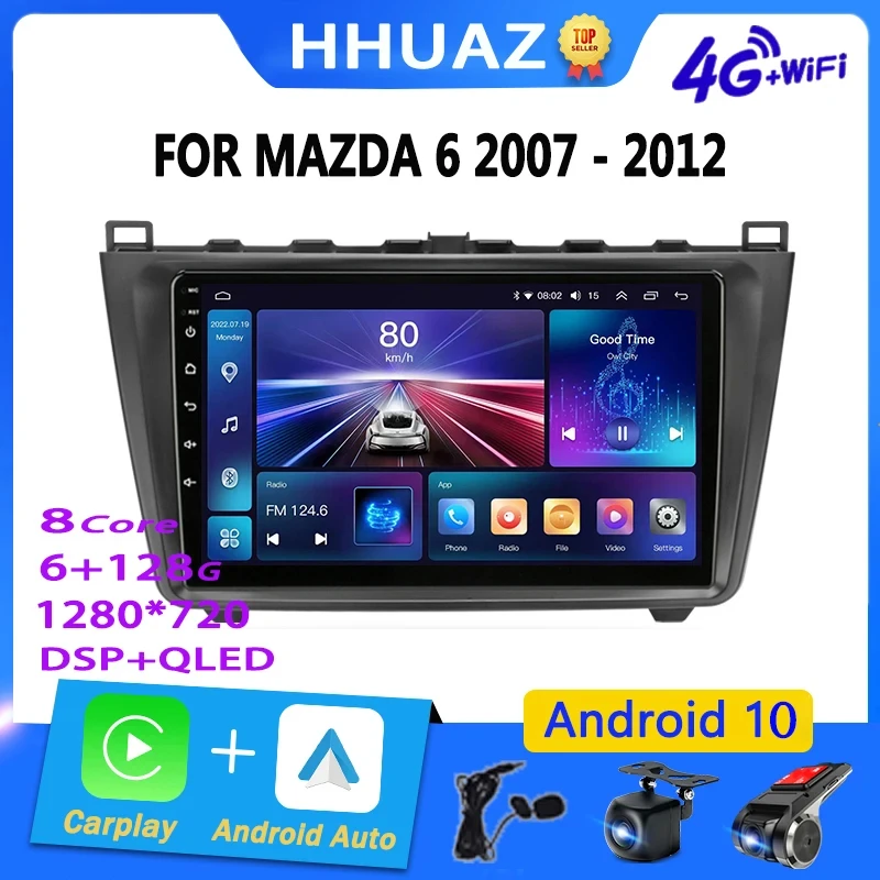 

Для Mazda 6 2 GH 2007-2012 Мультимедийное автомобильное радио-навигация GPS Авторадио 4G 2Din Android Carplay Стерео Видеоплеер Головное устройство