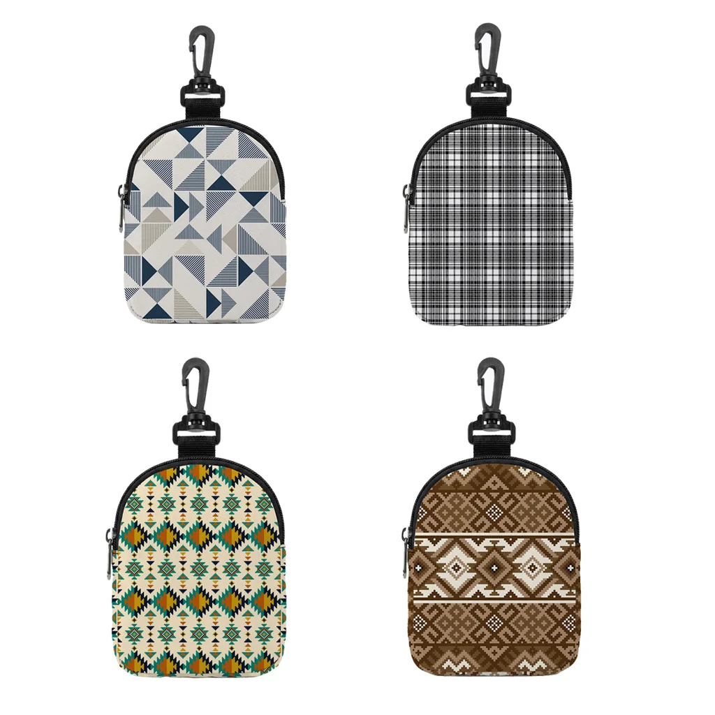 Pet Snack Bag Portable Dog Snack Bag with Quick Clip Abstract Geometric Pattern Dog Training Bag