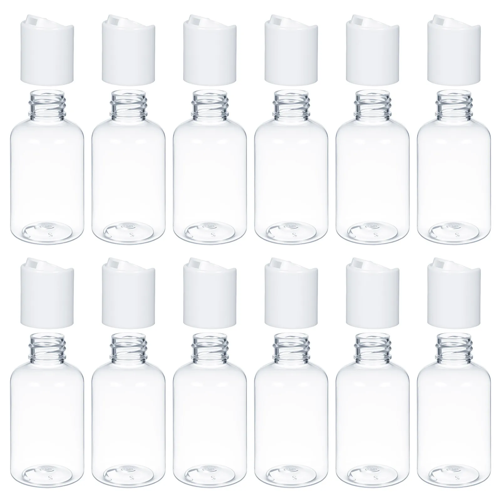 12개 75ml 리필 가능한 여행용 병 샴푸 로션 크림 액체 정리용 휴대용 화장품 용기