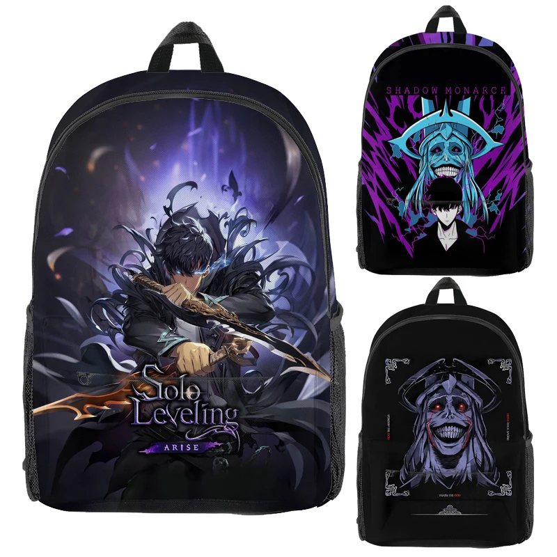 

Anime Solo Leveling Backpack Sung Jin Woo Student School Bag Statue of God Travel Storage Bags Boy Girl Kids Gift Knapsack