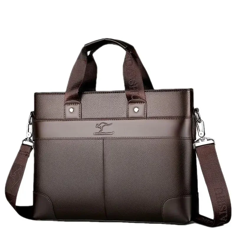 Casual Business Men's Briefcase Large Capacity Shoulder Messenger Leather Man Handbag Office Laptop Bag