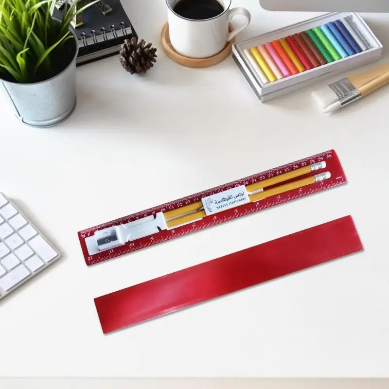 Y2GD 5 Sets All-in-One 30cm Ruler with Pencil Sharpener and Writing Supplies