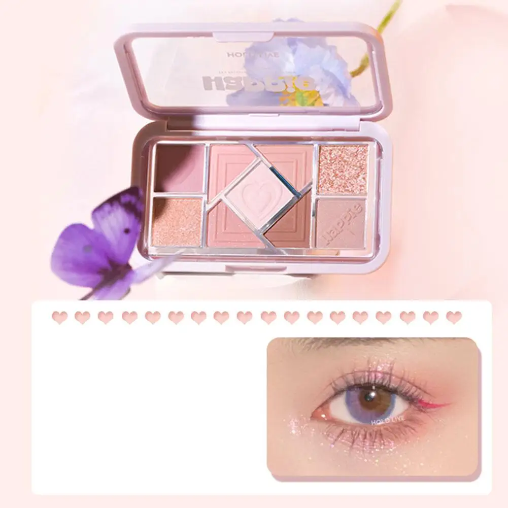 Natural Color Glitter Eyeshadow Palette, Brilhante cor rosa, Caixas rosa fosco perolado, Novo, A0j4, 9 Espumante