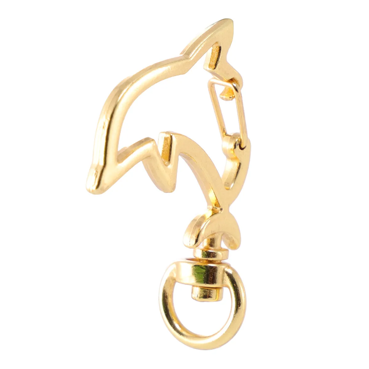 

20Pcs Dolphin Shaped Keychain Findings Metal Clasps for Jewelry Making DIY Charms Closures Tools Kit for Women Golden