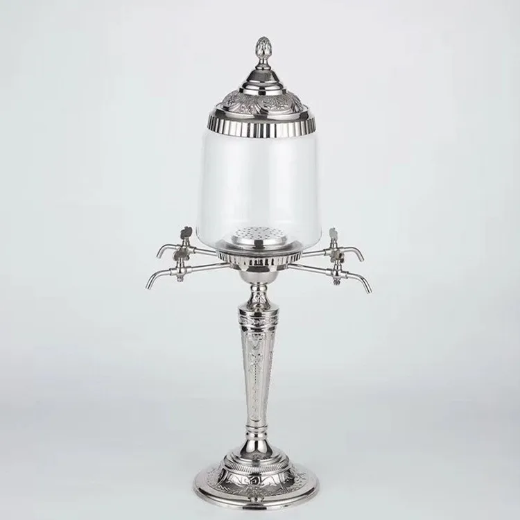 Exquisite carved 4-head absinthe barrel, zinc alloy juice, glass dripper, bar atmosphere wine set, self-brewed