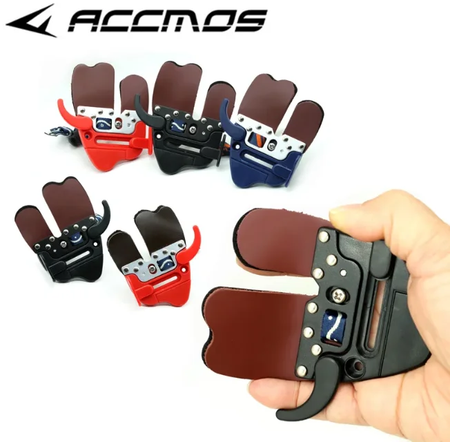 DECUT Archery Finger Tab Left and Right Hand Finger Guard Protection Pad Glove Tab Finger Protector for Hunting