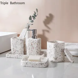 Natural Stone Soap Dispenser Bathroom Accessories Supplies Gargle Cup Soap Dish Toothbrush Home Decor Wedding Supplies