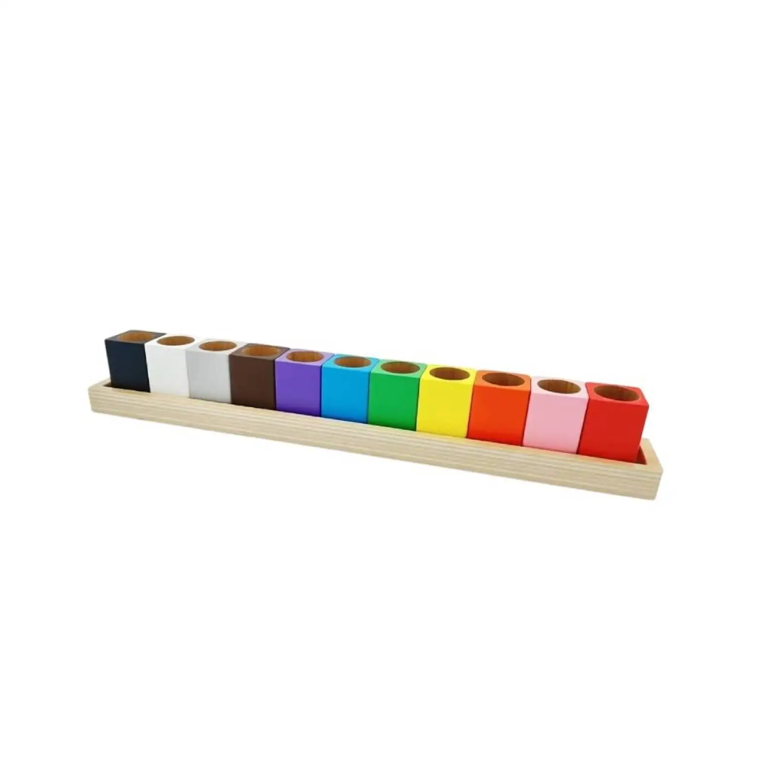 Wooden Pen Holder with Cups Versatile Pencil Holder Organizer Neat for Classroom