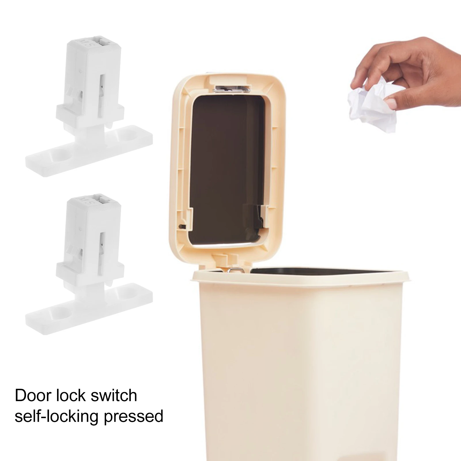 

10 set Spring Lock Push Latch For Trash Can Lid Replacement Door Touch Fastener Garbage Bin Locking Pin Lid Catch Hardware