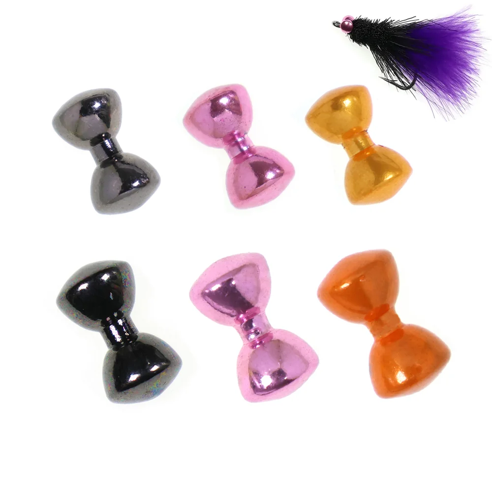 20/30 Stück Messing-Hantel-Augen, Fliegenbindeperlen, Sanduhr-Fischaugen für Crazy Charlie, Clouser, Minnow, Streamer Fliegenbindematerialien