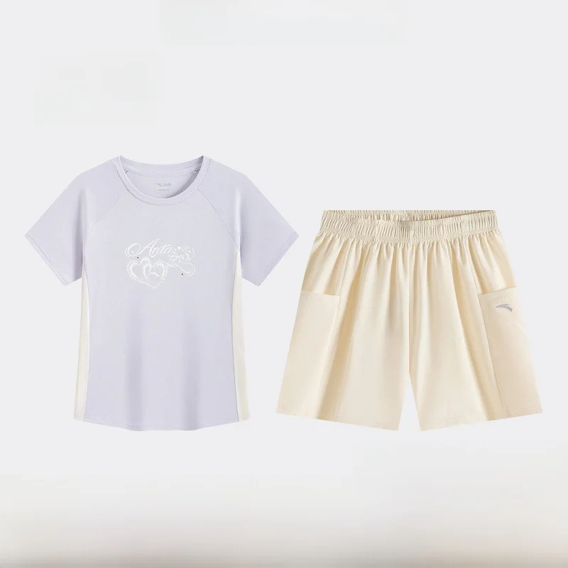 kids-girls'-sportswear-set-summer-new-arrival-comfortable-quick-dry-short-sleeve-shorts-outfit-polyester-fiber-sportswear