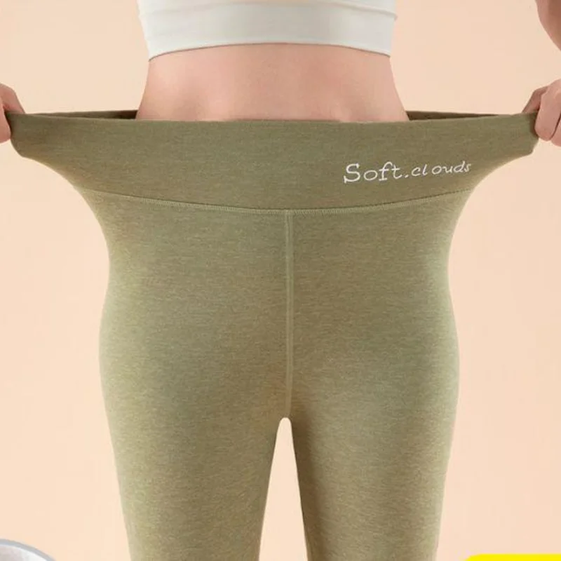 Thick Double Sided Fleece Leggings Women's Fall Winter High Waist Outwear Thermal Gym Sports Yoga Pants Tights Seamless Leggings