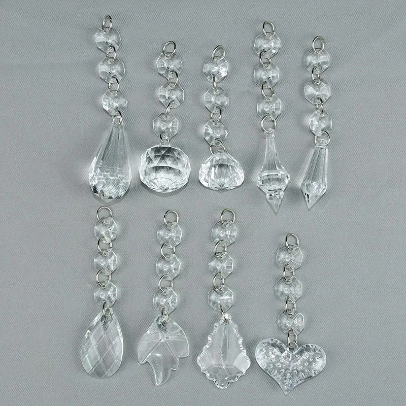 5pcs Clear Crystal Beads Pendant Garland Chandelier Hanging Curtain Chain Ornaments for Home Wedding Party Decor Diamond Curtain