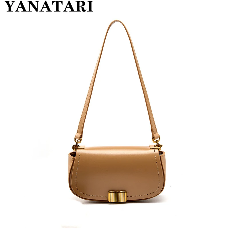 YANATARI vintage shoulder bag luxury woman saddle bag small crossbody bags for women new fashion 2023 genuine leather handbag